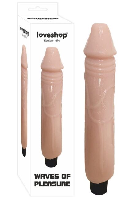 Açık Ten Renkli Titreşimli Damarlı Vibratör Dildo –