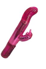 Pembe Rotasyonlu Döner Başlıklı Titreşimli Tavşan Vibratör Su Geçirmez 23 cm 12 Fonksiyon