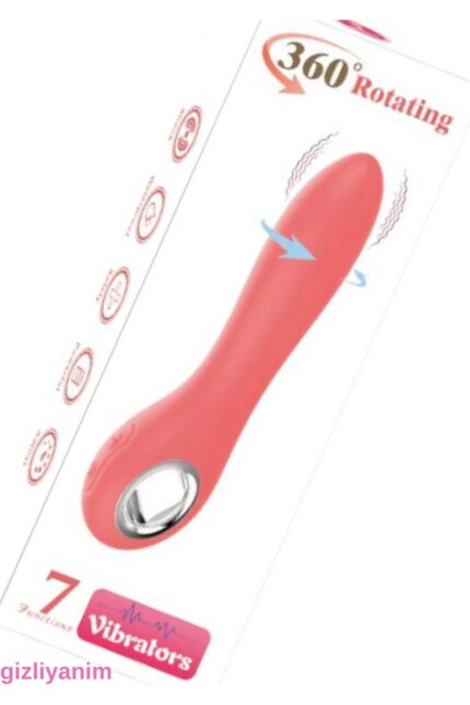 gizlipaketim / 360 Rotation Vibrators 360 Derece Hareket Kabiliyeti Klitoris Uyarıcılı 19 cm Uzunluk 7 Fonksiyonel Titreşimli Waterproff Özellik Turuncu Renkli