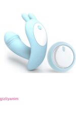 LİTTLE DANCE 12 Fonksiyonlu Titreşimli Çift Motorlu Vibratör -Kumandalı – Klitoris Uyarıcı – Mavi