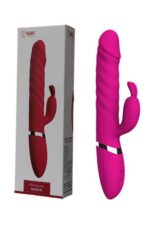 Rebecca Vıbrator Yukarı-Aşağı Hareketli Klitoriks Uyarıcılı Tavşan Vibratör 23 cm Boy 2 Motorlu 12 Fonksiyonel Titreşim Pembe Renkli