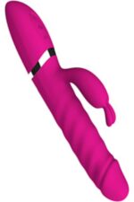 Rebecca Vıbrator Yukarı-Aşağı Hareketli Klitoriks Uyarıcılı Tavşan Vibratör 23 cm Boy 2 Motorlu 12 Fonksiyonel Titreşim Pembe Renkli