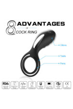 Siyah Penis Halkası Vibratör – Yüksek Frekans Titreşim – Eller Serbest – Ergonomik Tasarım CLİTORİS UYARICILI RİNG