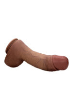 Marc Realistik Dildo – Çift Katman %100 Silikon,Güçlü Vantuzlu, 28 cm Titreşimli Manyetik USB Şarjlı