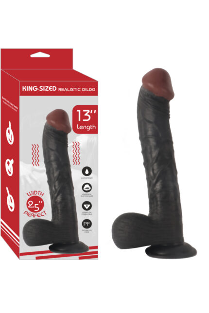 Realistik Et Dokusunda Dildo Siyah (Black ) Penis 33 cm Damarlı 1125 gr Ağırlığında