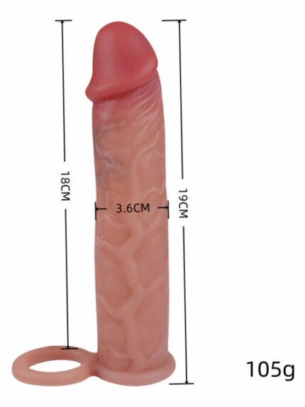 realistik penis kilifi 19 cm esnek silikon uzatici ve kalinlastirici kilif testis halkali 1598960 2.jpg