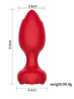 telefon kontrollu full covered rubber rose anal plug siyah 1122663 2.jpg